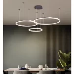 Луксозен висящ csillár с LED пръстени DM3651/40+60+80cm кафяв – съвременен дизайн и елегантно осветление, идеален за изискани интериори