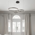Премиум висящ csillár LED DM3651/30+40+60cm кафяв – LED пръстени и изискано осветление, перфектно за стилни стаи