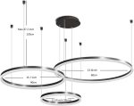 Луксозен висящ csillár с LED пръстени DM3651/40+60+80cm кафяв – съвременен дизайн и елегантно осветление, идеален за изискани интериори