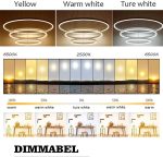 Луксозен висящ csillár с LED пръстени DM3651/40+60+80cm кафяв – съвременен дизайн и елегантно осветление, идеален за изискани интериори