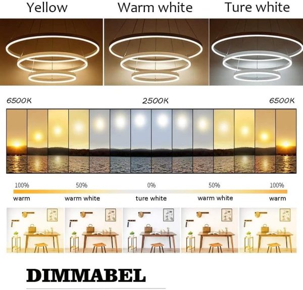 Луксозен висящ csillár с LED пръстени DM3651/40+60+80cm кафяв – съвременен дизайн и елегантно осветление, идеален за изискани интериори