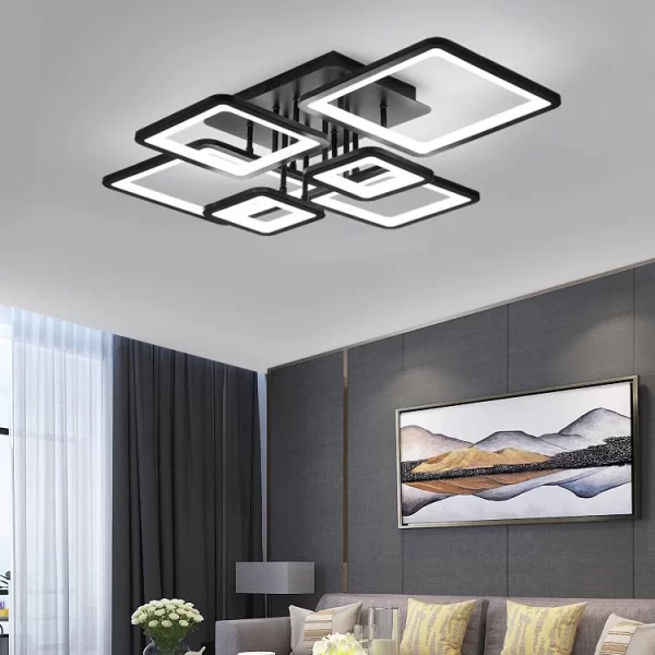 Елегантен LED полилей DM002-6 BK – Софистициран дизайн с дистанционно управление, идеален за изискани интериори