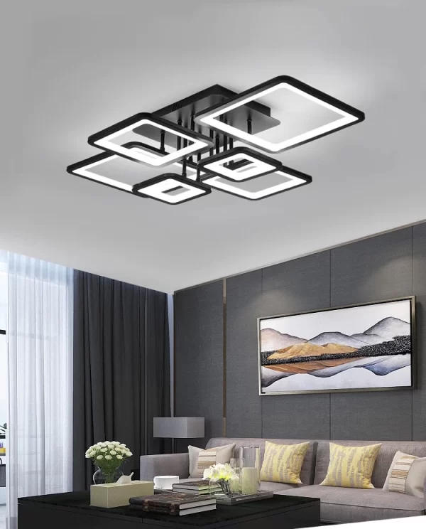 Елегантен LED полилей DM002-6 BK – Софистициран дизайн с дистанционно управление, идеален за изискани интериори