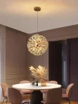 Елегантен LED полилей Злато DM3350/500 – Блестящи кристали за луксозно осветление в дневните стаи
