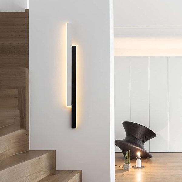 LED аплик Минималистичен Бял/Черен 3929 BK+WH 60CM – Модерен дизайн за осветление в хола и спалните