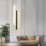 LED аплик Минималистичен Бял/Черен 3929 BK+WH 60CM – Модерен дизайн за осветление в хола и спалните