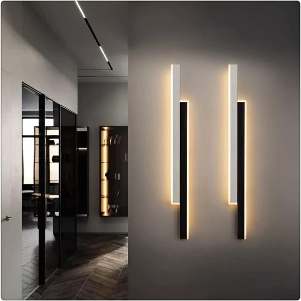 LED аплик Минималистичен Бял/Черен 3929 BK+WH 60CM – Модерен дизайн за осветление в хола и спалните