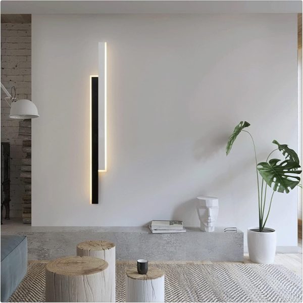 LED аплик Минималистичен Бял/Черен 3929 BK+WH 60CM – Модерен дизайн за осветление в хола и спалните