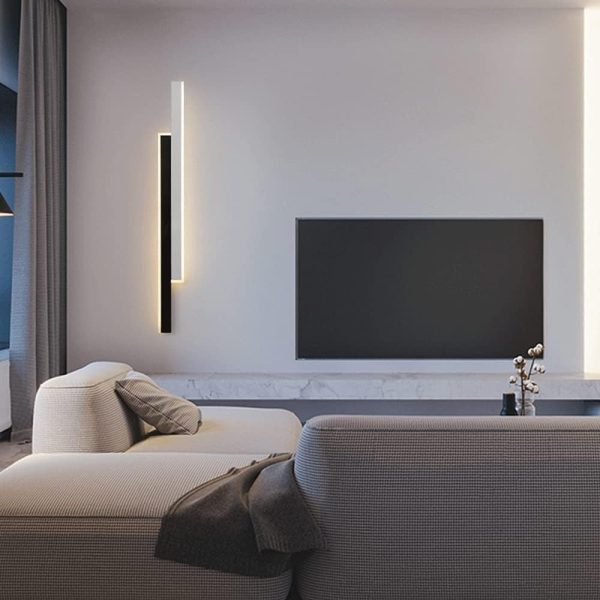 LED аплик Минималистичен Бял/Черен 3929 BK+WH 60CM – Модерен дизайн за осветление в хола и спалните
