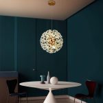 Елегантен LED полилей Злато DM3350/500 – Блестящи кристали за луксозно осветление в дневните стаи