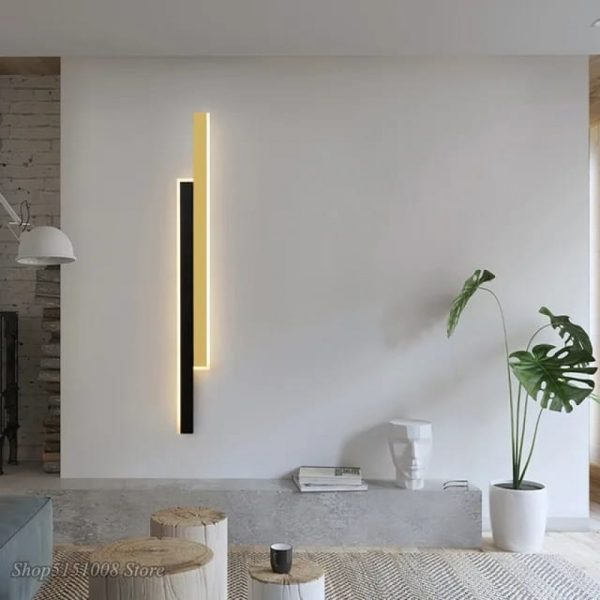 LED аплик за стена златен/черен 3929 BK+GD 80см – Геометричен дизайн за изключително осветление в модерни интериори