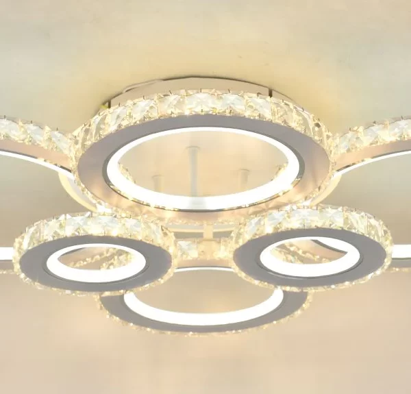 Луксозен LED бял csillár DM220702/2+2+2+1 – Регулируемо осветление с дистанционно управление за модерни салони