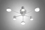 Модерен LED csillár с дистанционно управление и 3 цветови температури, DM9029-6, сив – Идеален за съвременни интериори