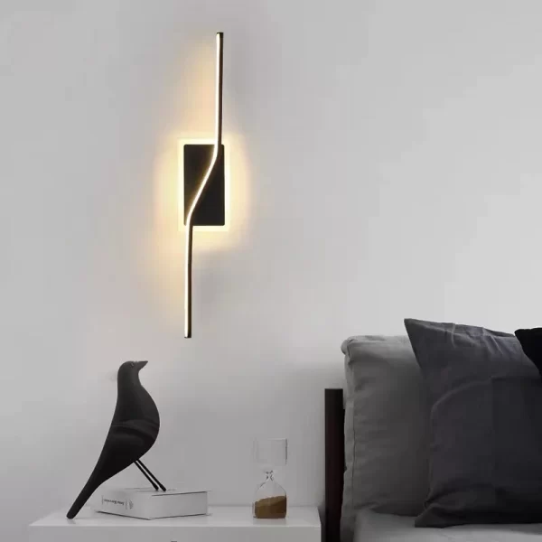 LED модерна лампа с артистичен дизайн, DM112-600, черна – подходяща за луксозни пространства и офиси