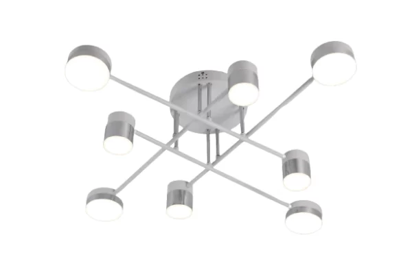 Премиум модерен LED полилей с 8 източника на осветление, DM9031-8, бял/сив – елегантен дизайн за модерни интериори