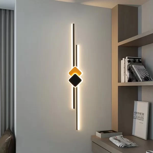 LED аплик с модерен геометричен дизайн, DM110/650, черен – Подходящ за луксозни пространства и офиси