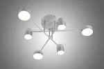Модерен LED csillár с 6 източника на осветление, DM9031-6, Бял/Сив – Подходящ за луксозни пространства и офиси