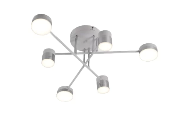 Модерен LED csillár с 6 източника на осветление, DM9031-6, Бял/Сив – Подходящ за луксозни пространства и офиси