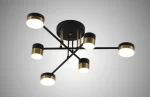 LED полилей DM9031-6, с дистанционно управление, 3 вида светлина, регулируема интензивност, 72W, черно/златно
