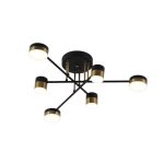 LED полилей DM9031-6, с дистанционно управление, 3 вида светлина, регулируема интензивност, 72W, черно/златно