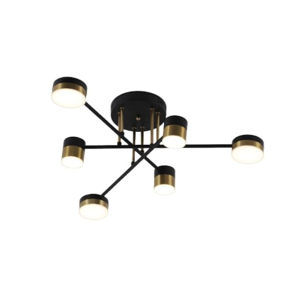 LED полилей DM9031-6, с дистанционно управление, 3 вида светлина, регулируема интензивност, 72W, черно/златно