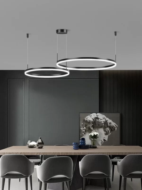 LED полилей Luxury модел DM203001/2, с дистанционно управление, 3 вида светлина, регулируема височина, 120W, черен