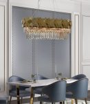 Златен полилей с кристали, изискан дизайн, 17-80x30см – Луксозен акцент за изискани пространства