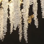LED полилей, 60см, със златни детайли и кристали, DM Luxury 600 – Луксозен аксесоар за хол, спалня или офис