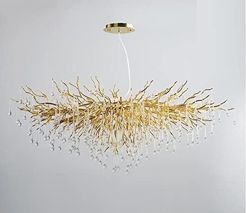 Артистичен полилей, 160x60см, кристали и златна структура, DM Luxury Dining 1600 – Елегантност и изтънченост за луксозни интериори