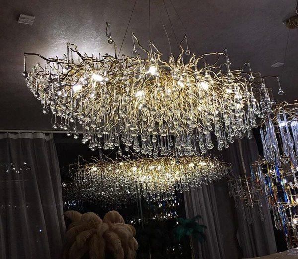 Артистичен полилей, 160x60см, кристали и златна структура, DM Luxury Dining 1600 – Елегантност и изтънченост за луксозни интериори