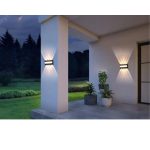 LED стенна лампа, топла светлина, DM2160-3, черна – премиум аксесоар за тераси, градини или външни фасади