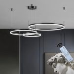 Впечатляващ LED csillár, DM203003/3, с дистанционно управление, 3 вида светлина, регулируема височина, 160W, черен – Изискан аксесоар за премиум пространства