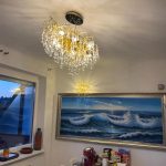 Луксозен LED полилей, 60см, с модерен дизайн, 600, златист – Елегантно осветление за премиум пространства photo review