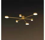 LED полилей Luxury, DM9029-6, с дистанционно управление, 3 вида светлина, регулируема интензивност, 72W, златисто