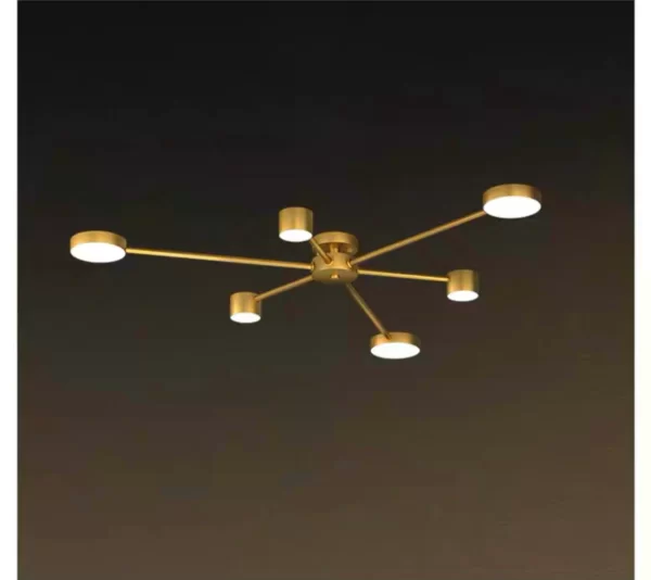 LED полилей Luxury, DM9029-6, с дистанционно управление, 3 вида светлина, регулируема интензивност, 72W, златисто