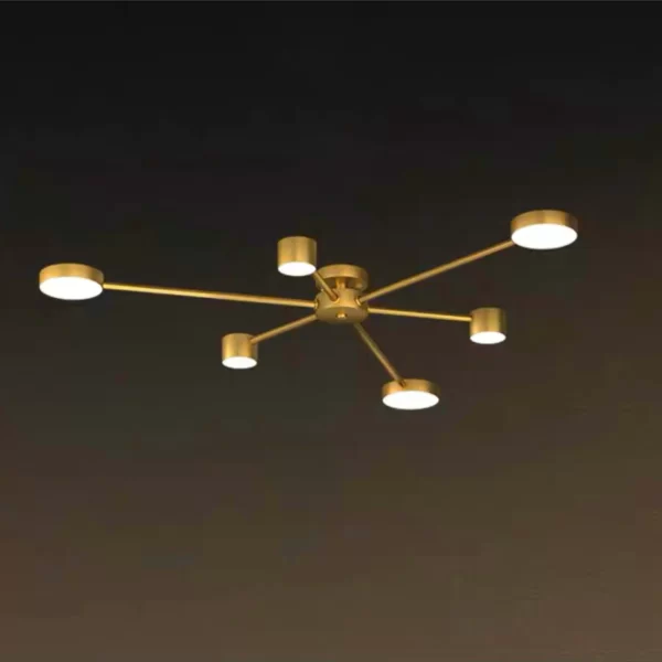 LED полилей Luxury, DM9029-6, с дистанционно управление, 3 вида светлина, регулируема интензивност, 72W, златисто