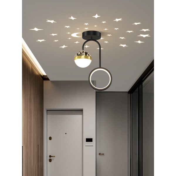 Елегантен LED плафон с ефект на звездно небе, DM9200 Черен, 30W – 3 вида светлина за изискан декор