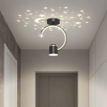 Елегантен LED плафон с декорация на звезди, DM9119 Черен – Модерно осветление за спалня или хол