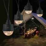Водоустойчива светеща гирлянда, 8.8м, 10 RGB крушки – Ярко осветление за външни декорации и събития