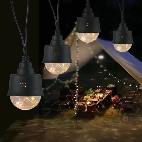 Водоустойчива светеща гирлянда, 8.8м, 10 RGB крушки – Ярко осветление за външни декорации и събития