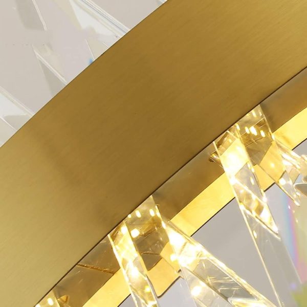 Луксозен LED полилей, модел DM8832/600, текстура кристал и метал, 74W, златист – модерно осветление за вашия елегантен хол