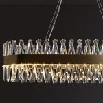 Луксозен LED полилей, модел DM8832/750*300, текстура кристал и метал, 100W, златист – Елегантно осветление за всекидневни и луксозни стаи