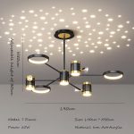 Луксозен съвременен csillár DM9082/3+3+1, Черно/Златно – 7 регулируеми източника за персонализирано осветление