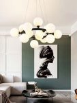 LED полилей Luxury DM1010-15 Черен с глобуси – Модерен дизайн и луксозно осветление за елегантни стаи