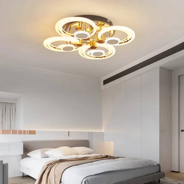 LED полилей DM1010/4+4 Златист – Кръгъл дизайн и модерно осветление с 4 източника на светлина за топла атмосфера