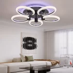 LED csillár Черен DM1003-5RGB – Регулируемо RGB осветление с елегантни пръстени и 5 източника на светлина