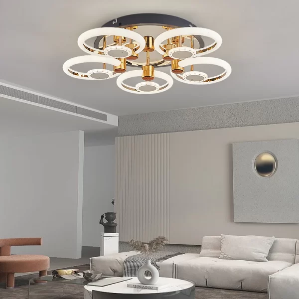 Модерен LED полилей DM1010/5+5 G+BK Златен – Гъвкаво Осветление и Елегантен Дизайн с 5 Светлинни Точки