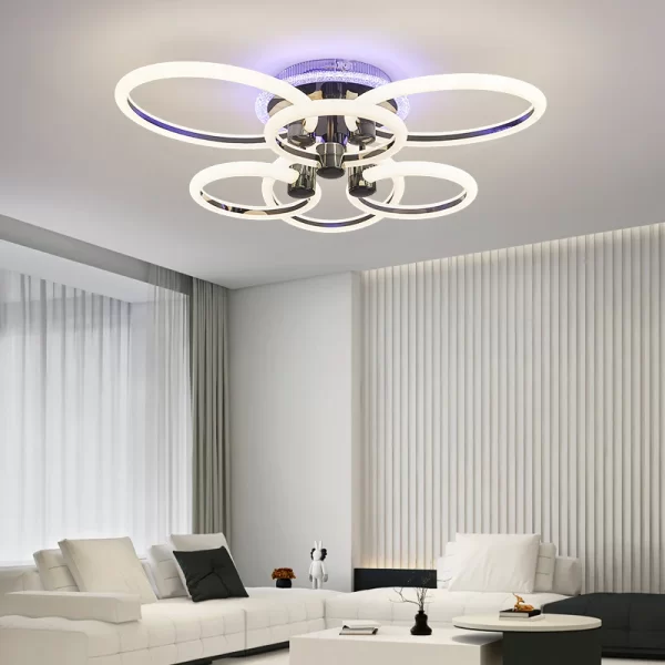 LED полилей Черен DM1002-3+3RGB – Модерен дизайн с 3 вида светлина и RGB функция за персонализирана атмосфера