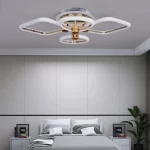 LED csillár с контрол на цветовете и интензитета, DM1011-2+2RGB Златен – Персонализирано осветление с 5 източника на светлина