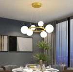 LED csillár с 6 абажура, модел DM5070/6 Златно/Бяло – Равномерно осветление и луксозни акценти за интериора